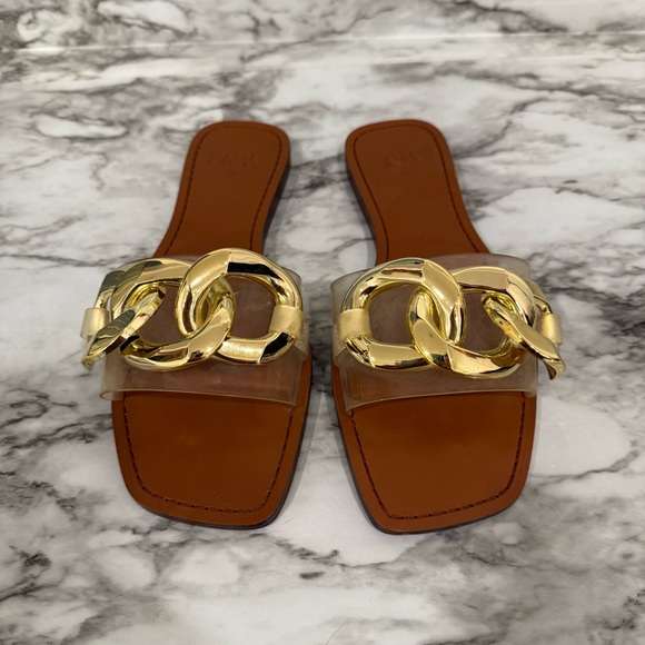 Zara Chain Sandals - Picture 1 of 3